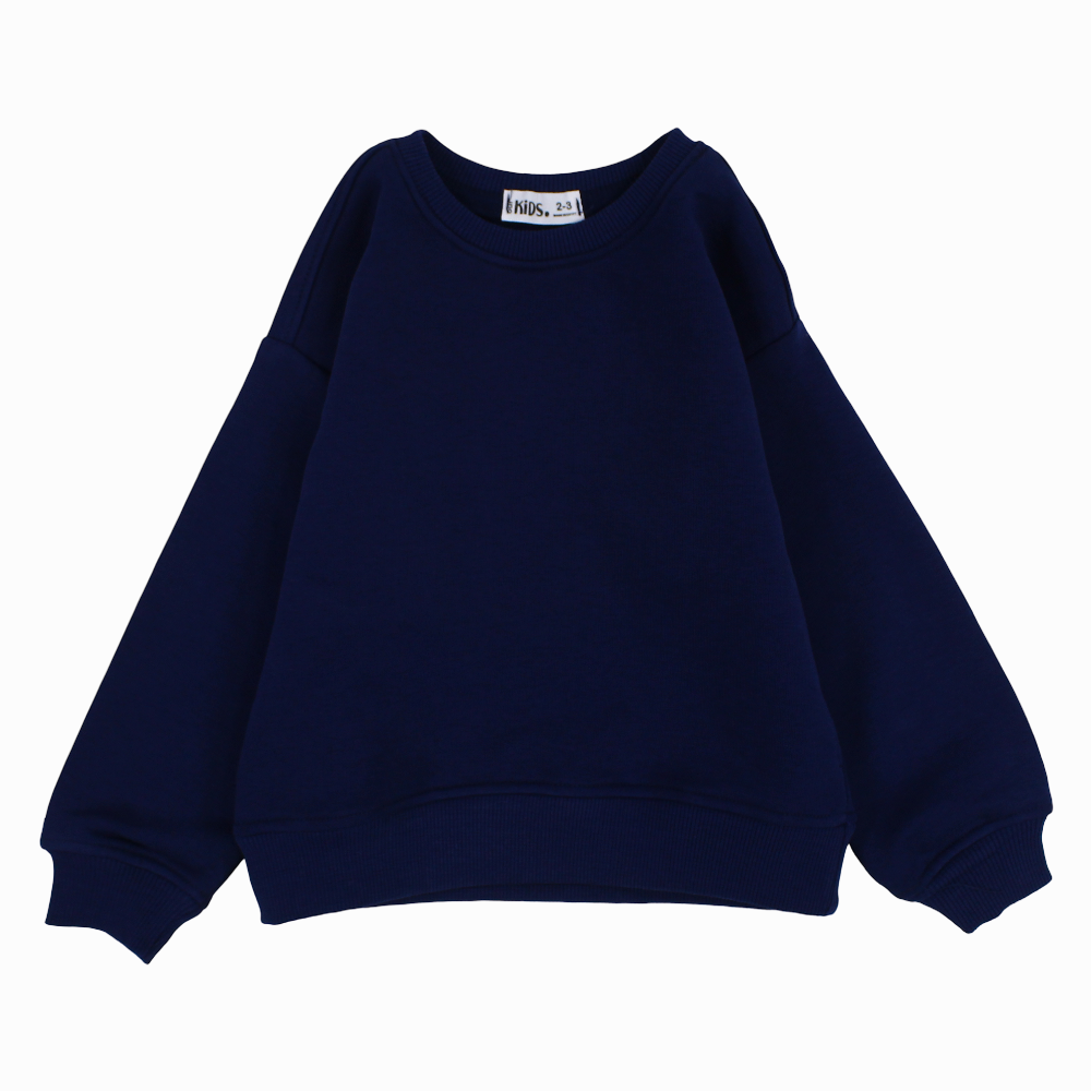 Unisex Plain Cotton Sweatshirt – Navy Blue