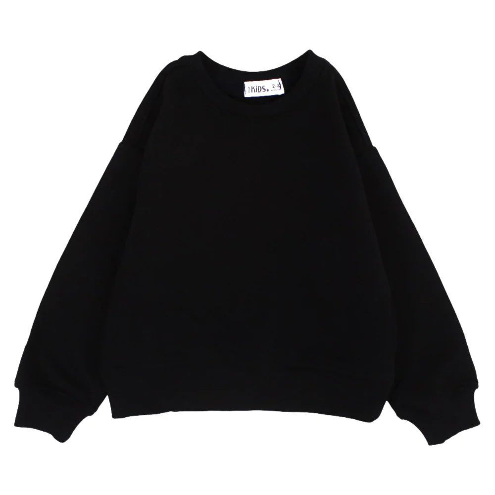 Unisex Plain Cotton Sweatshirt – Black - Clothing - Ourkids