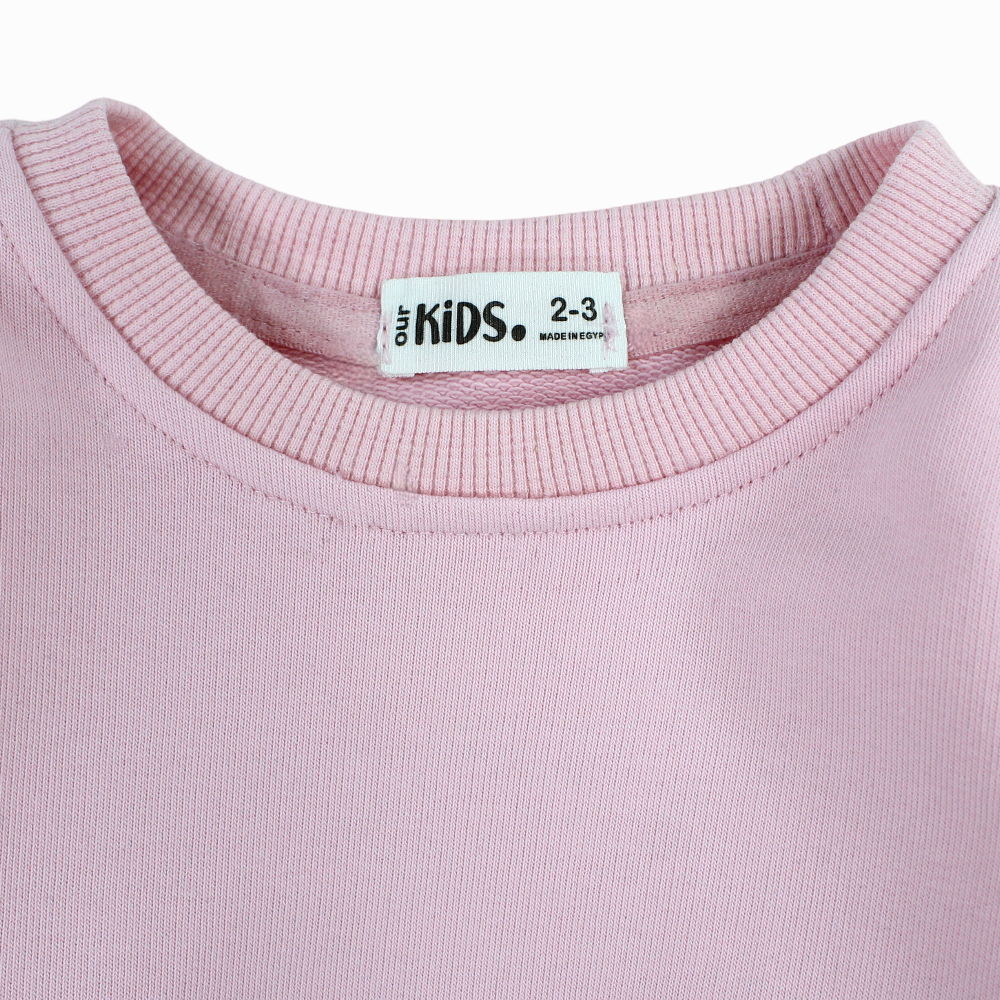 Girls Plain Cotton Sweatshirt – Pink