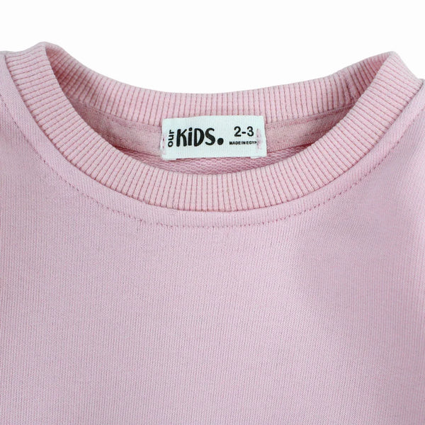 Girls Plain Cotton Sweatshirt – Pink