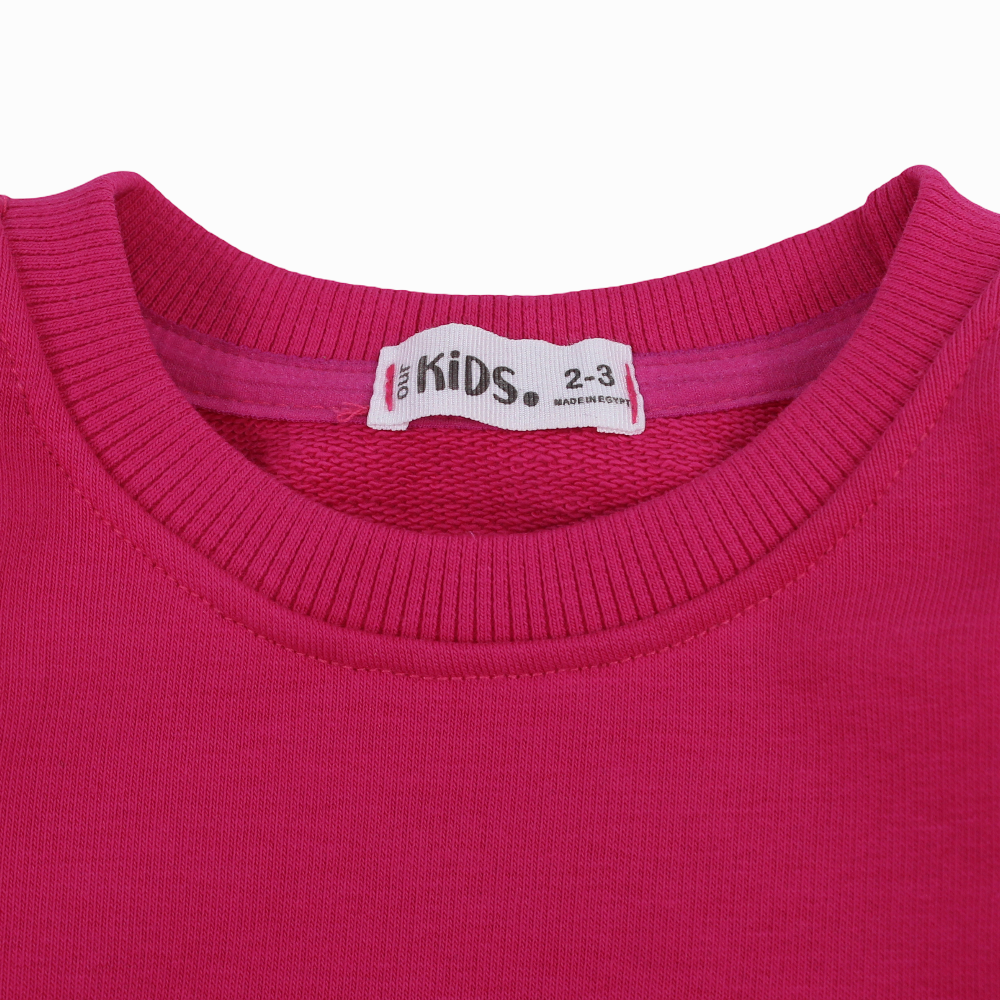 Girls Plain Cotton Sweatshirt – Fuchsia