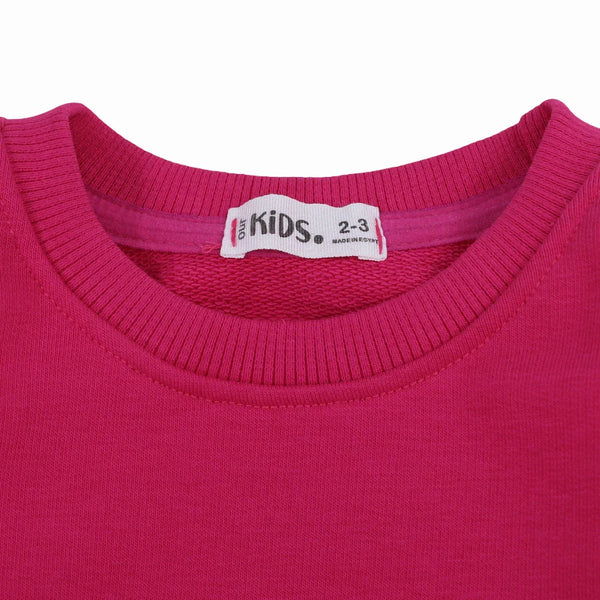 Girls Plain Cotton Sweatshirt – Fuchsia