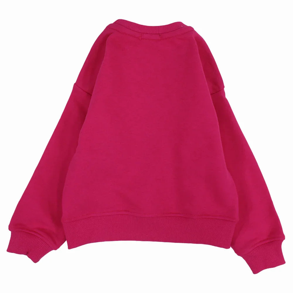 Girls Plain Cotton Sweatshirt – Fuchsia