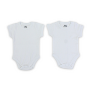 Unisex Baby Cotton Short-Sleeved Bodysuit – White (Pack Of 2)