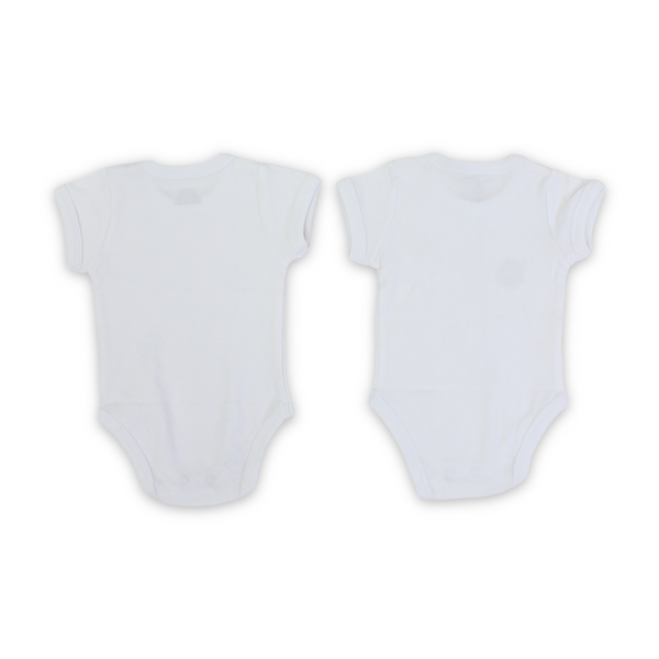 Unisex Baby Cotton Short-Sleeved Bodysuit – White (Pack Of 2)