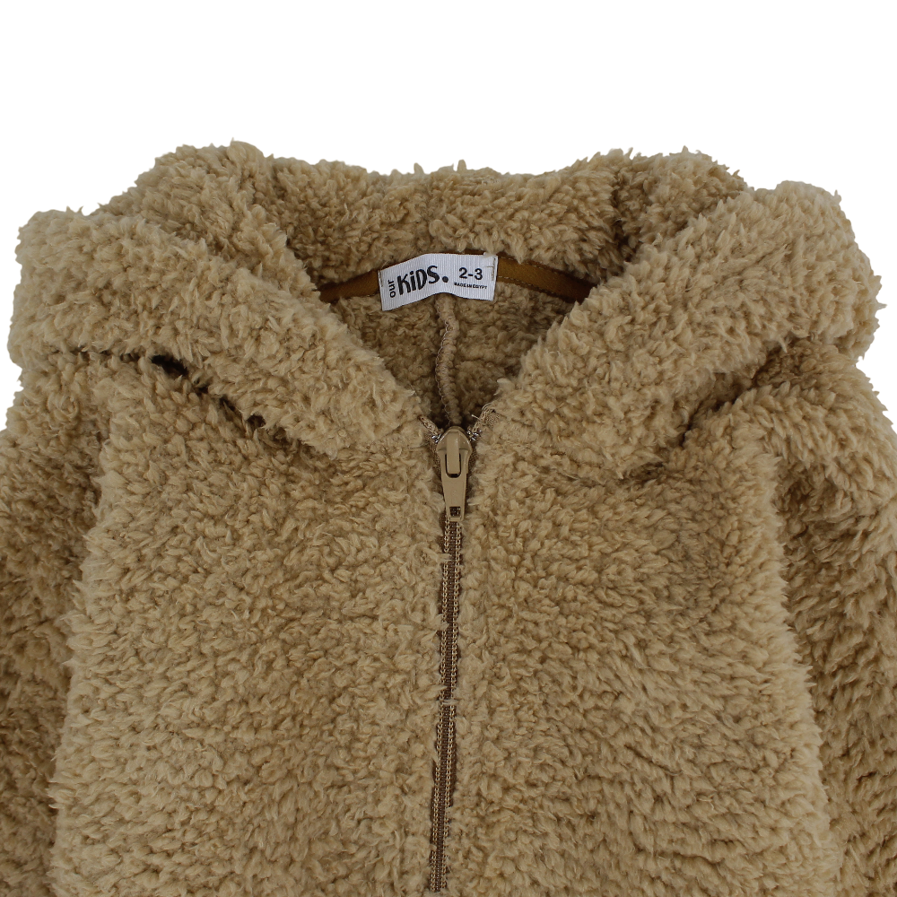 Unisex Fleeced Hooded Onesie Pajama – Camel