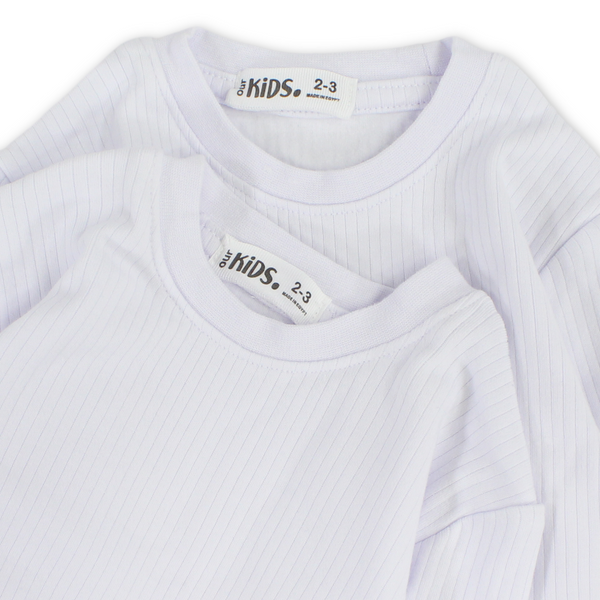 Unisex Cotton Long-Sleeved Thermal Top Pack – White (Pack Of 2)