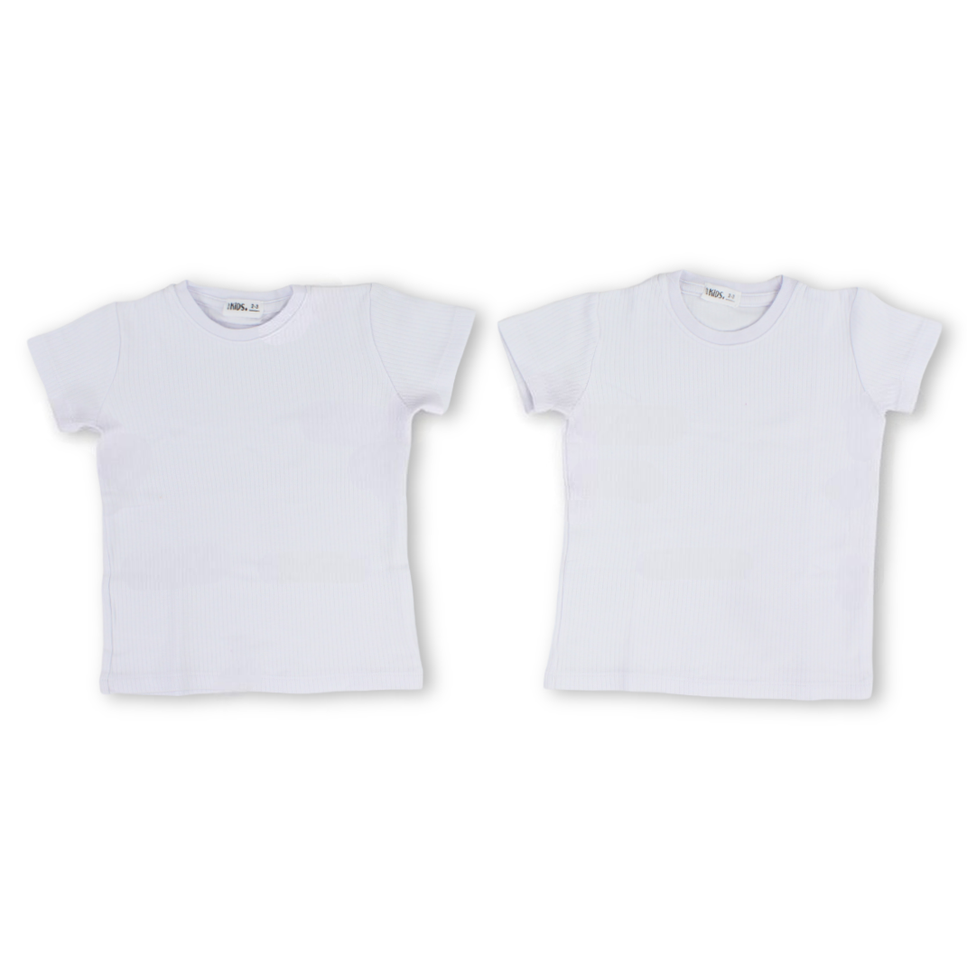 Unisex Cotton Short-Sleeved Thermal Top – White (Pack Of 2)