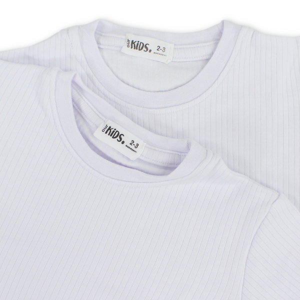 Unisex Cotton Short-Sleeved Thermal Top – White (Pack Of 2)