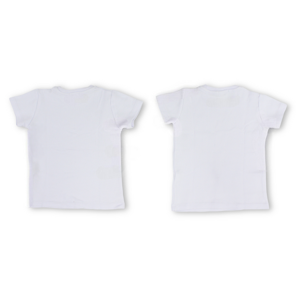 Unisex Cotton Short-Sleeved Thermal Top – White (Pack Of 2)