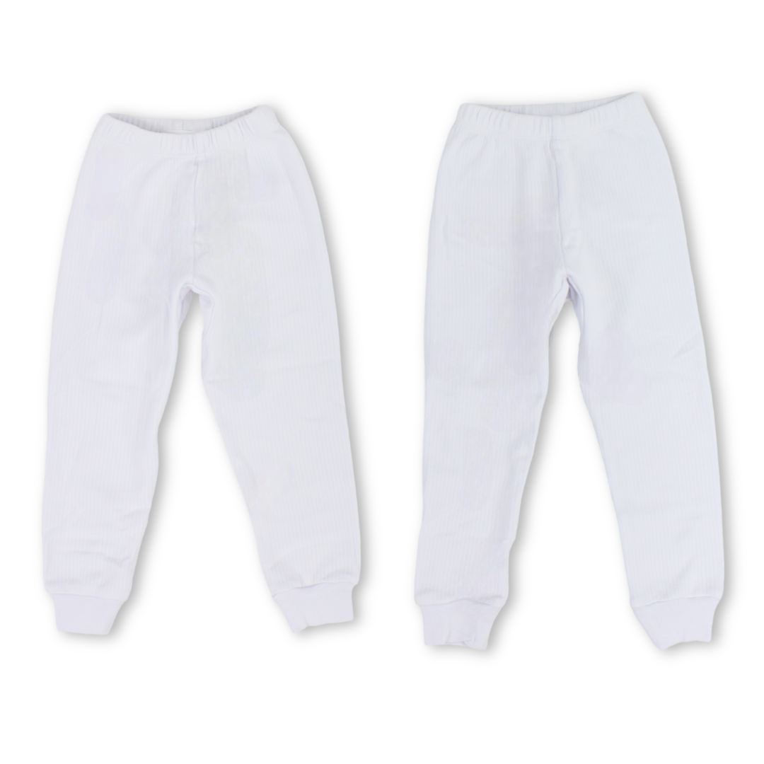Unisex Cotton Thermal Pants – White (Pack Of 2)