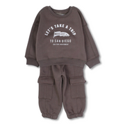 Baby Boys Cotton 2-Piece Outfit Set – “Let's Take a Trip“ Print