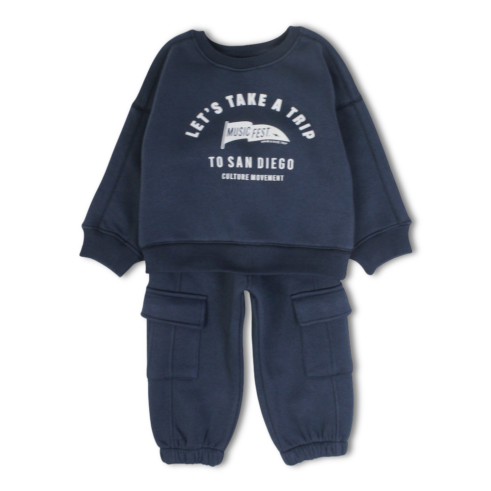 Baby Boys Cotton 2-Piece Outfit Set – “Let's Take a Trip“ Print