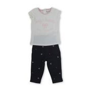 Baby Girls Cotton Outfit Set – "Big Bow" Print