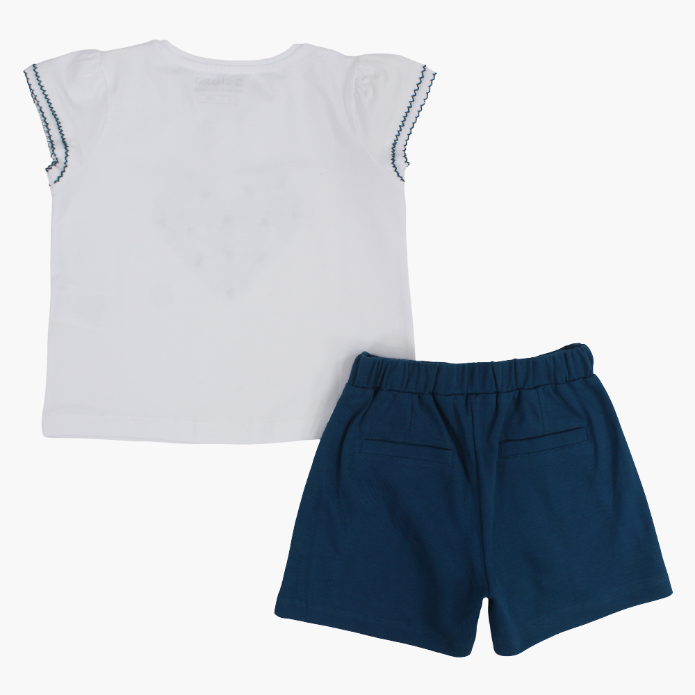 Girls 2-Piece Outfit Set - Floral Heart Design