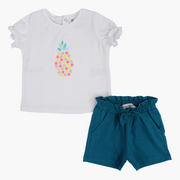 Baby Girls Cotton 2-Piece Outfit Set – Pineapple Print