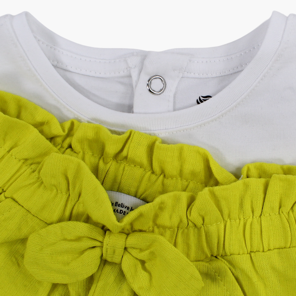 Baby Girls Cotton 2-Piece Outfit Set – Pineapple Print