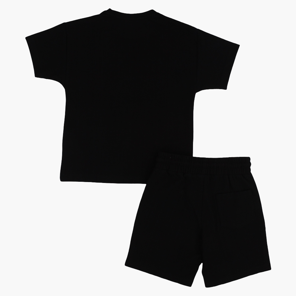 Boys Cotton Plain 2-Piece Outfit Set