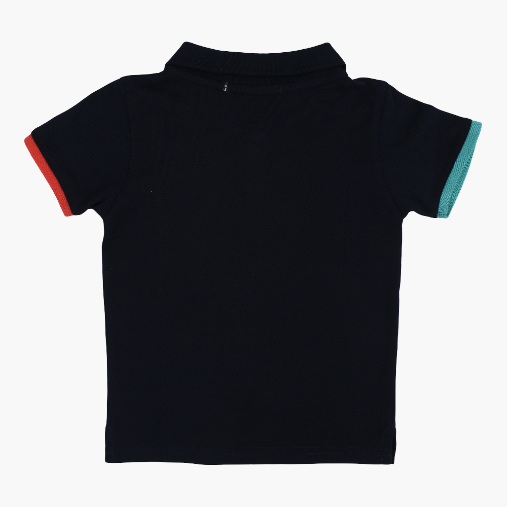Baby Boys Cotton Polo Shirt - Little Scooter Embroidery