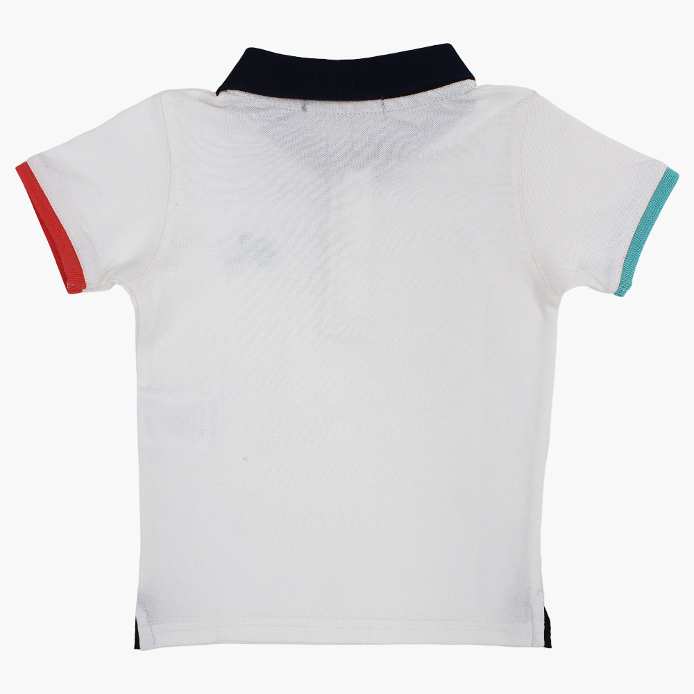 Baby Boys Cotton Polo Shirt - Little Scooter Embroidery