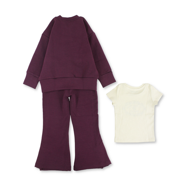 Girls Cotton 3-Piece Outfit Set – "Heureux" Print