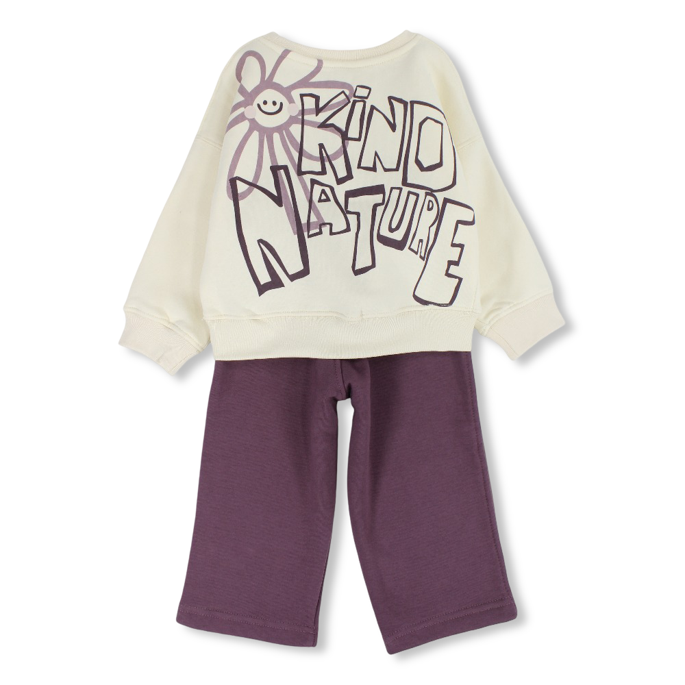 Baby Girls Cotton 2-Piece Outfit Set – “Kind Nature” Print
