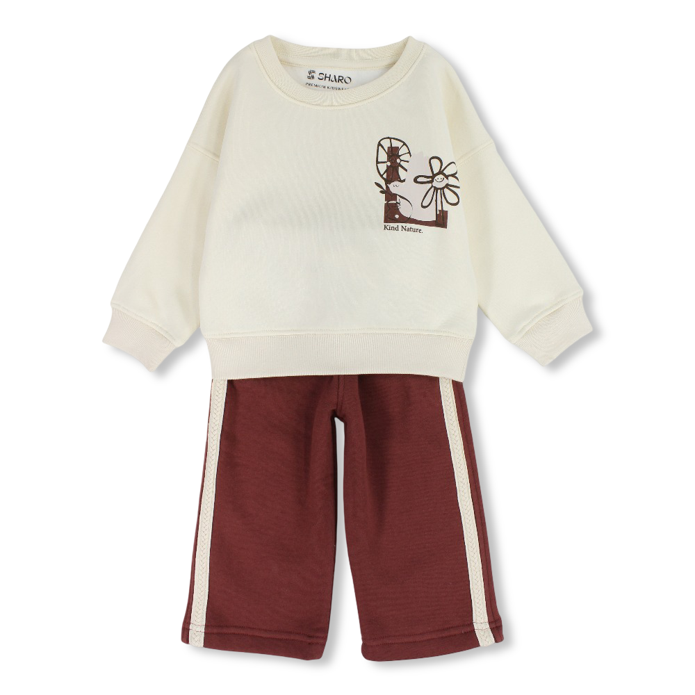 Baby Girls Cotton 2-Piece Outfit Set – “Kind Nature” Print