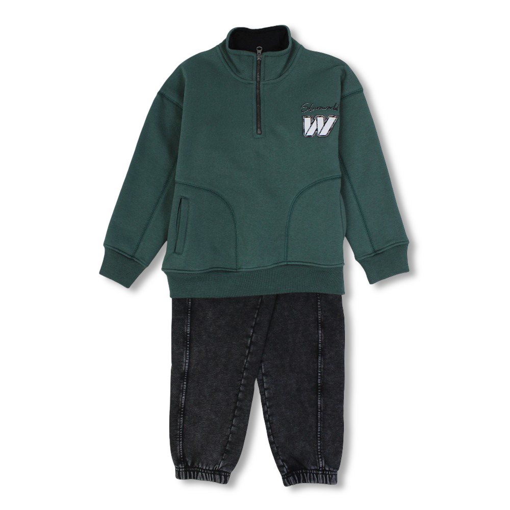 Boys Cotton 2-Piece Outfit Set – with "W" Design