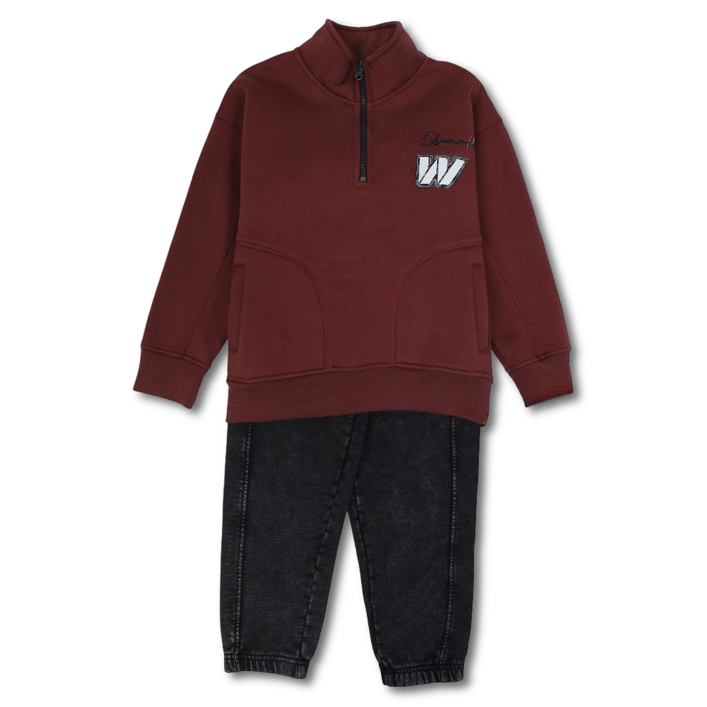 Boys Cotton 2-Piece Outfit Set – with "W" Design