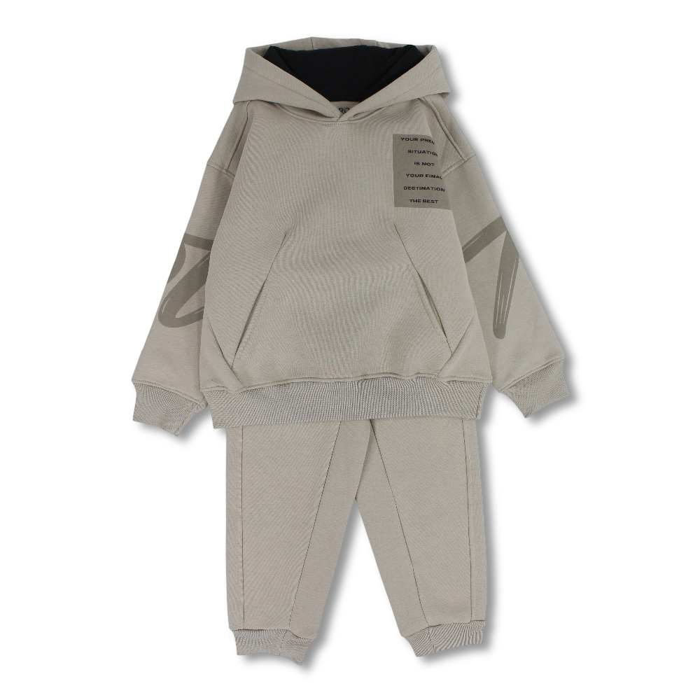 Boys Cotton 2-Piece Outfit Set – Hoodie Design
