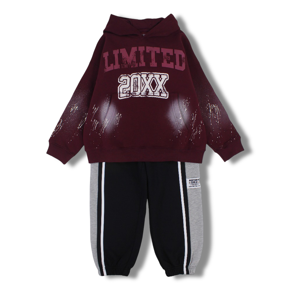 Boys Cotton Two-Piece Outfit Set – “LIMITED 20XX” Print