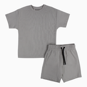 Boys Cotton 2-Piece Outfit Set – Grey