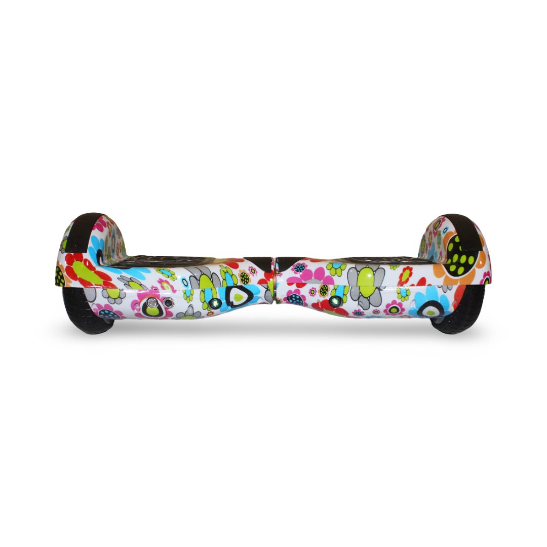 Hoverboard Scooter 6.5 Inch – White with Flowers Print