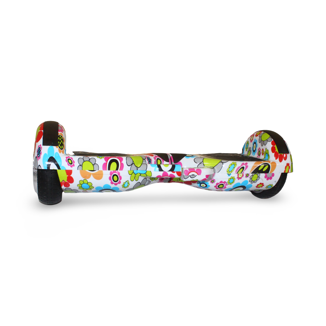 Hoverboard Scooter 6.5 Inch – White with Flowers Print