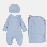 Baby Boys Cotton Baby Footie Set – Teddy Bear 3-Piece Set