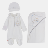 Baby Boys Cotton Baby Footie Set – Teddy Bear 3-Piece Set