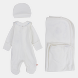 Baby Boys Cotton Baby Footie Set – Teddy Bear 3-Piece Set