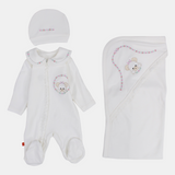 Baby Boys Cotton Baby Footie Set – Teddy Bear 3-Piece Set