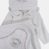 Baby Boys Cotton Baby Footie Set – Teddy Bear 3-Piece Set