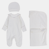 Baby Boys Cotton Baby Footie Set – Teddy Bear 3-Piece Set