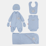 Baby Girls Cotton Baby Footie Set – Mousy 5-Piece Set