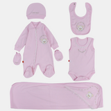 Baby Girls Cotton Baby Footie Set – Mousy 5-Piece Set