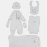 Baby Girls Cotton Baby Footie Set – Mousy 5-Piece Set