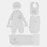 Baby Girls Cotton Baby Footie Set – Mousy 5-Piece Set