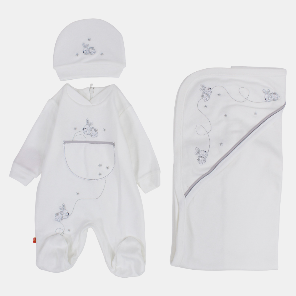 Unisex Baby Cotton Onesie Set – 3-Piece Set