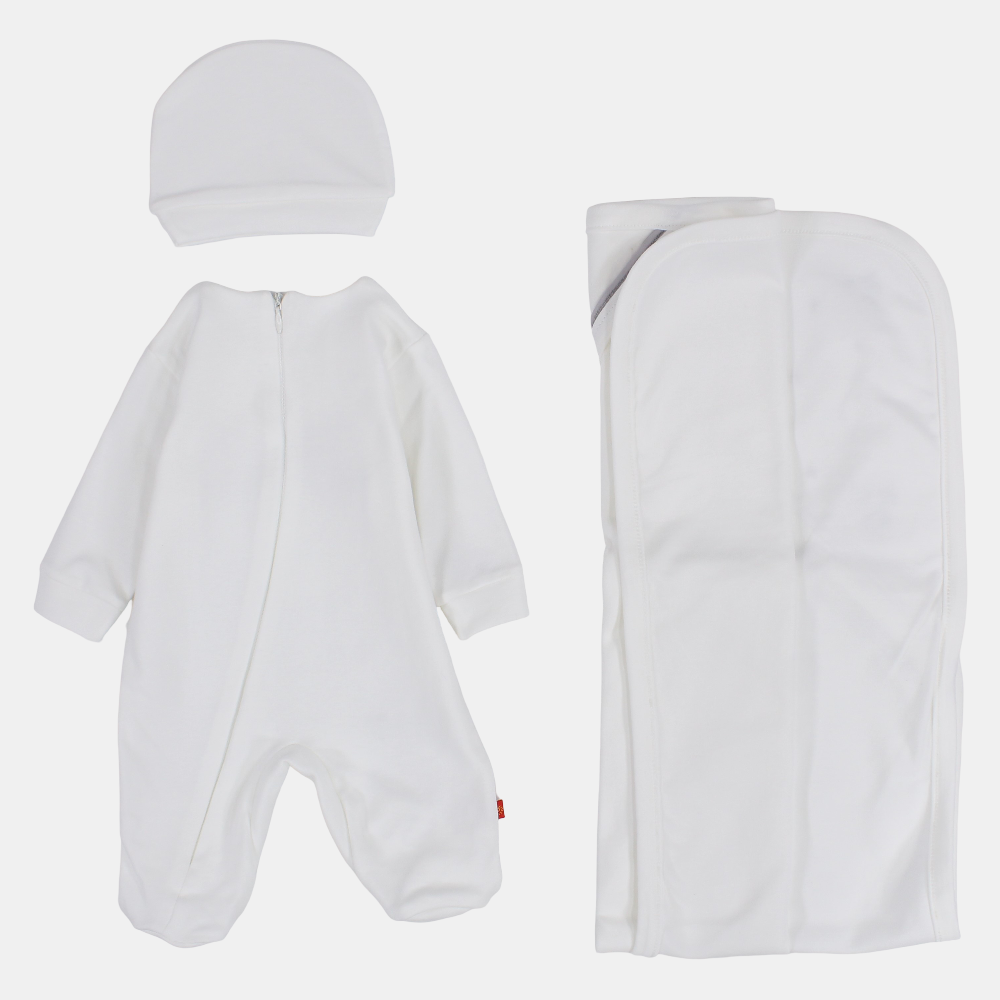 Unisex Baby Cotton Onesie Set – 3-Piece Set