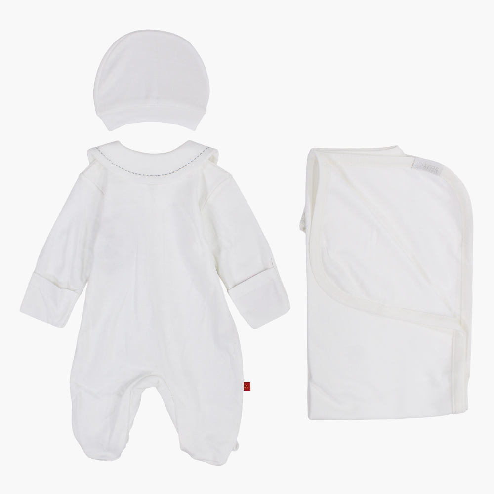 Baby Girls Baby Footie with Matching Beanie & Blanket