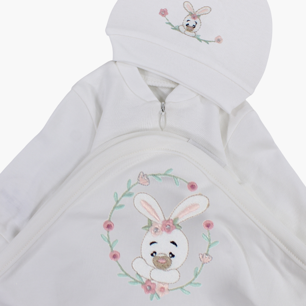 Baby Girls Baby Footie with Matching Beanie & Blanket
