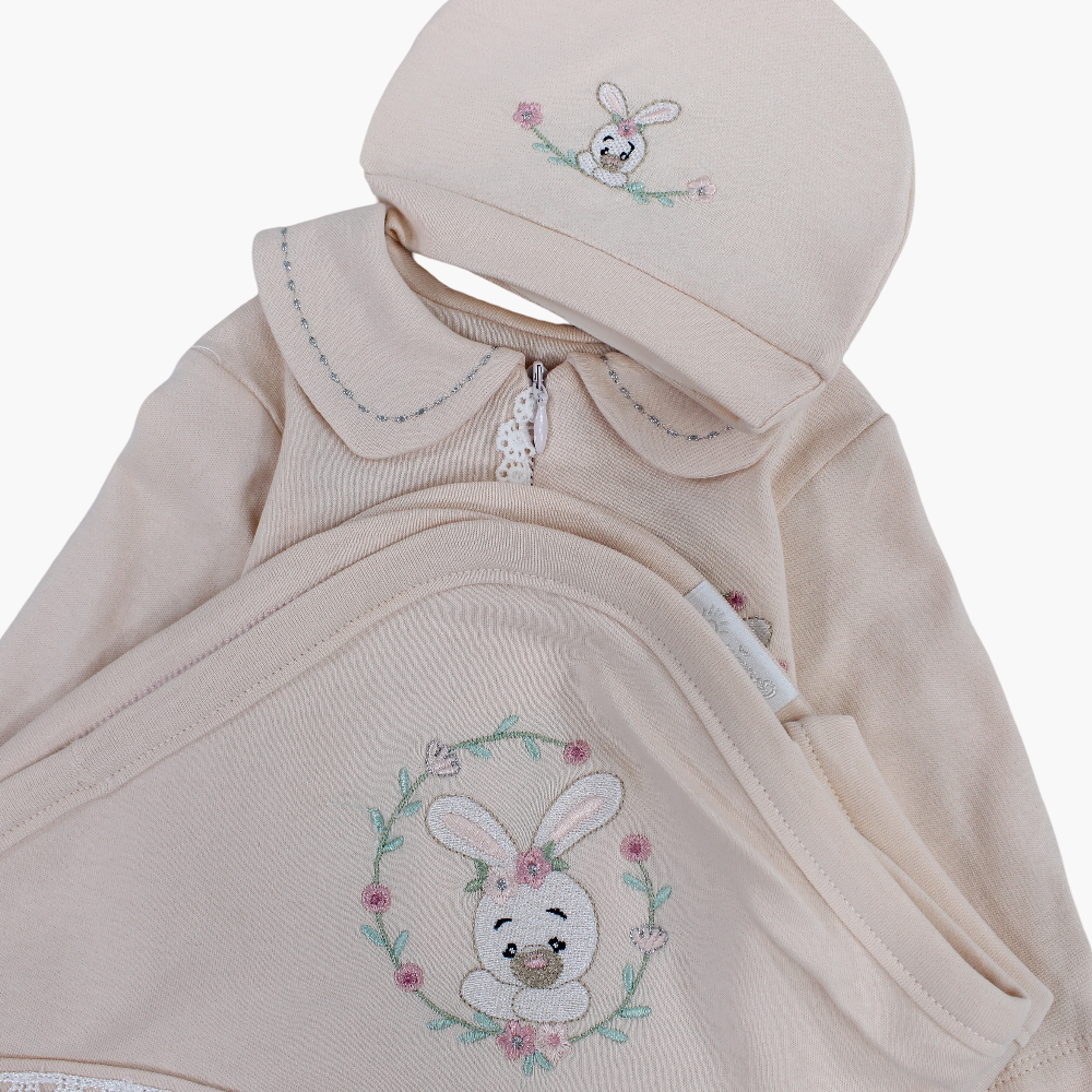 Baby Boys Cotton Baby Footie with Matching Beanie & Blanket