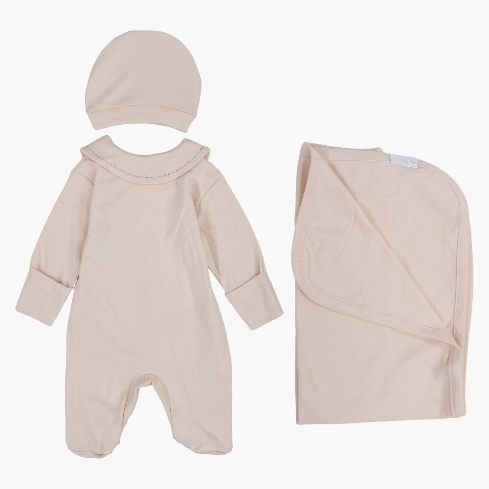 Baby Boys Cotton Baby Footie with Matching Beanie & Blanket